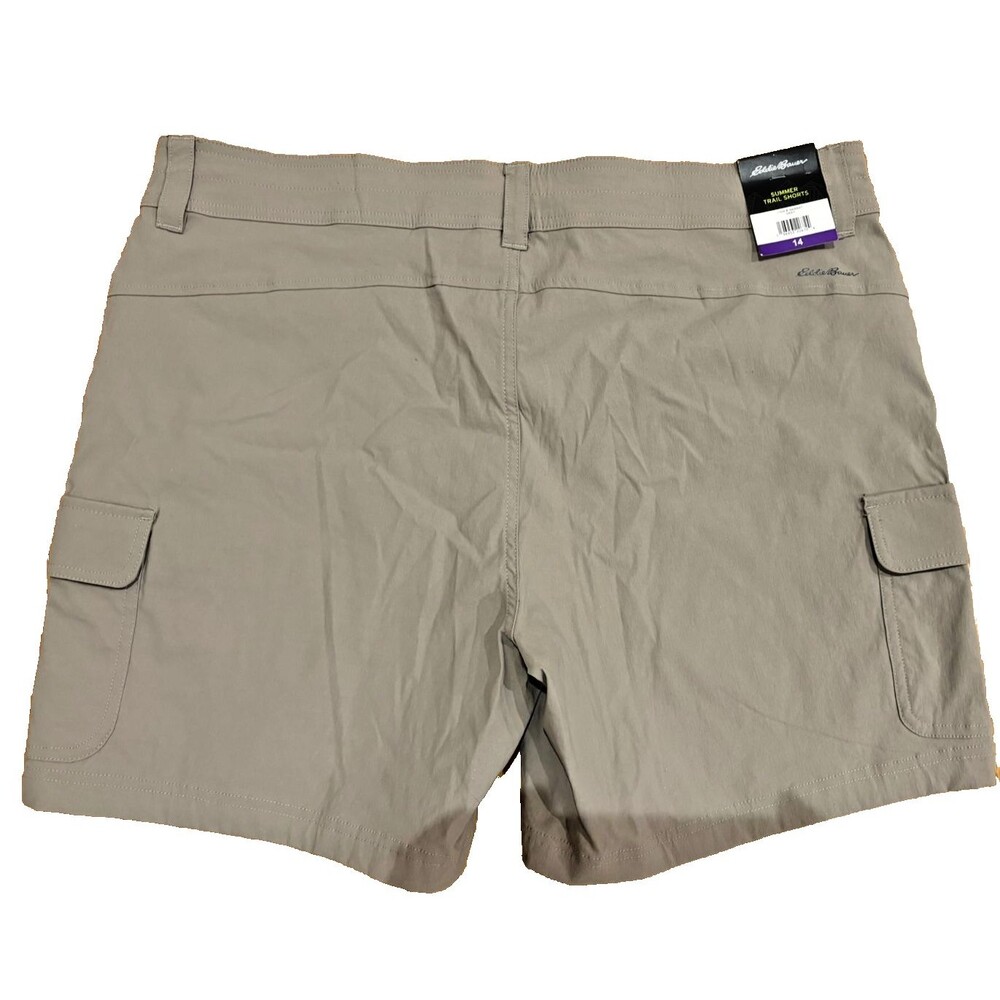 Eddie Bauer Shorts Women’s Size 14 Summer Trail Khaki Nylon Blend 5 Pocket NWT - Picture 3 of 11